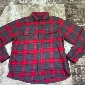Orvis Red and Gray Plaid Casual Shirt